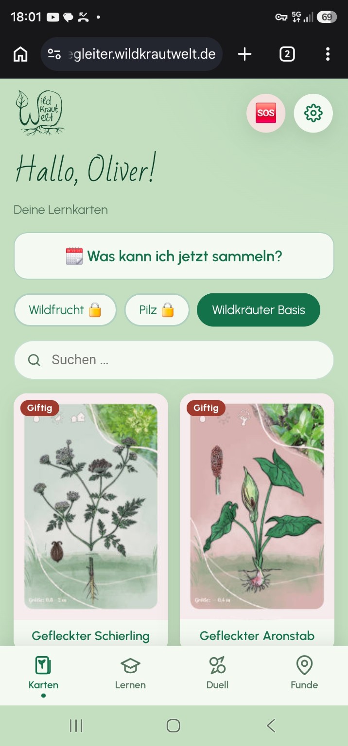 Originalansicht der Wildkrautwelt Kartenübersicht