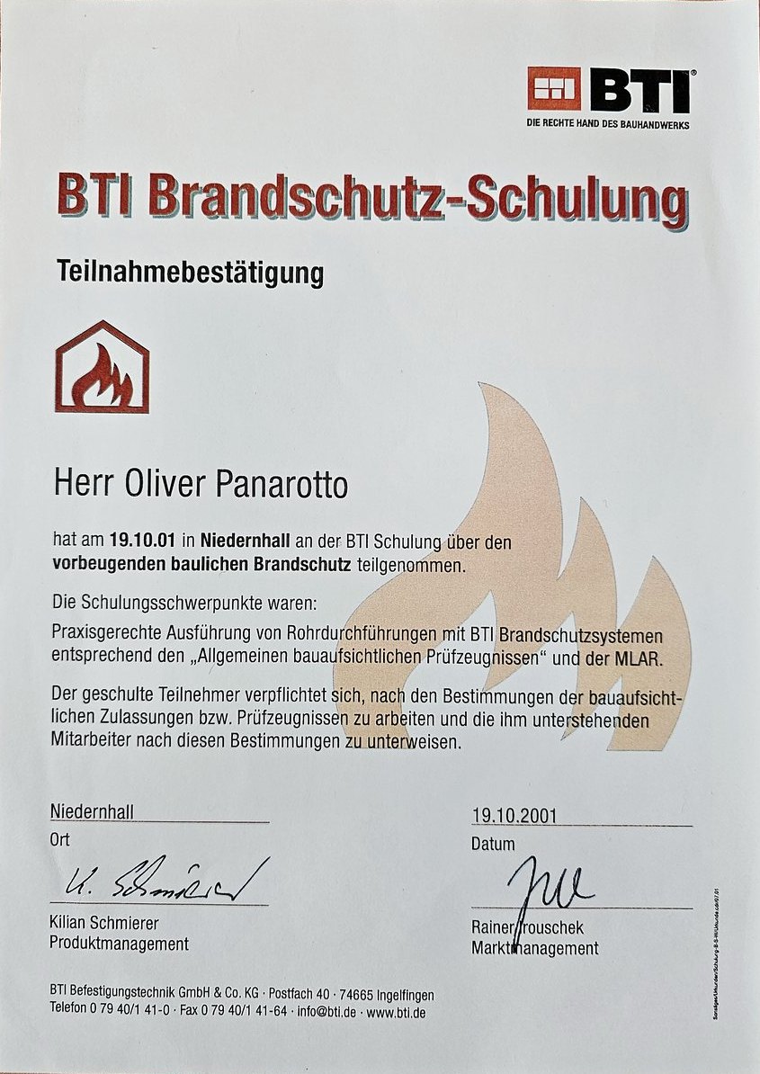 BTI-Brandschutz-Schulung