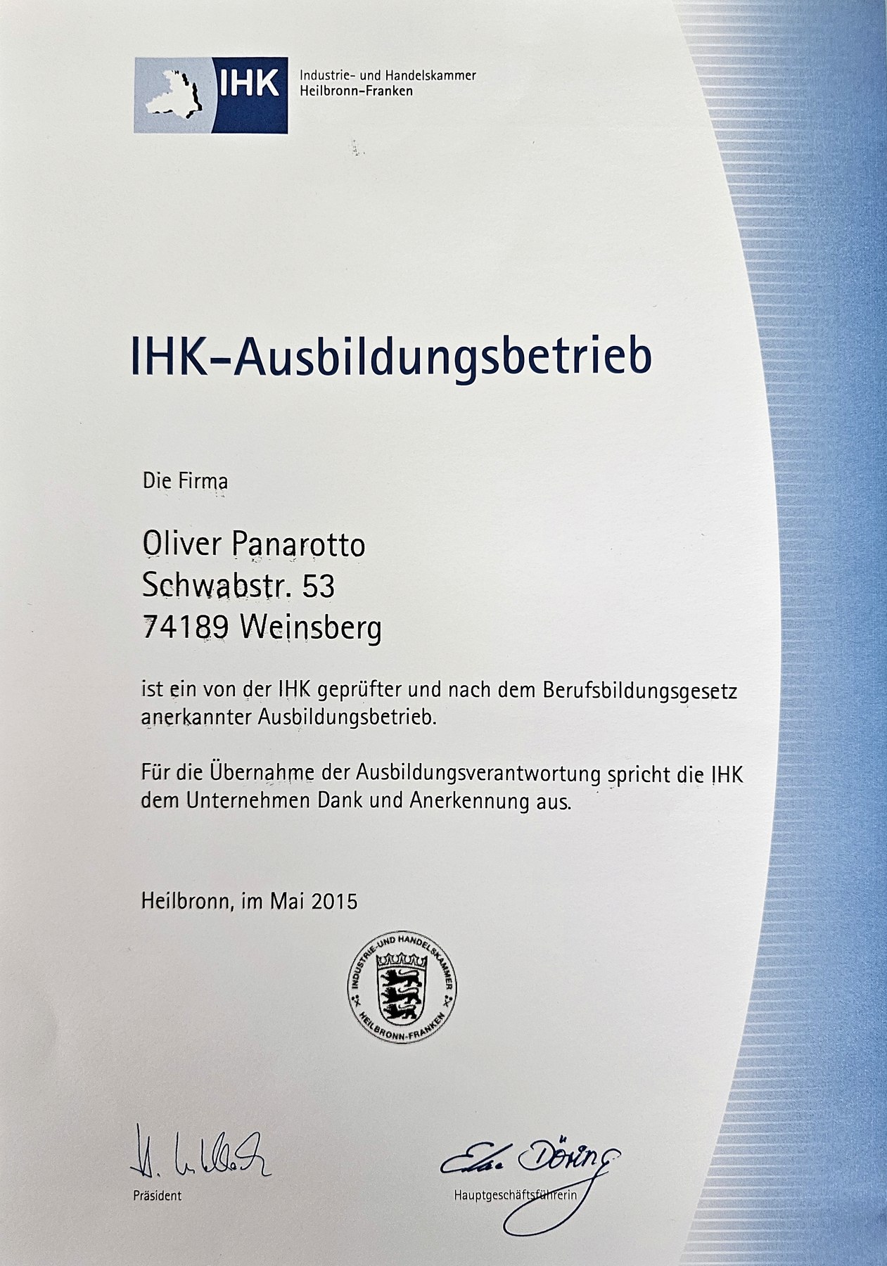 IHK-Ausbildungsbetrieb